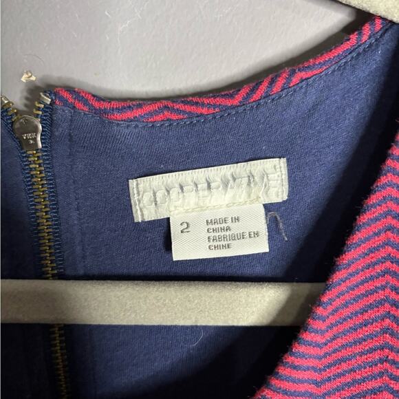 Cooperative Purple Striped Sleeveless A Line Lined Dress Exposed Zipper Sz 2 - Picture 5 of 7